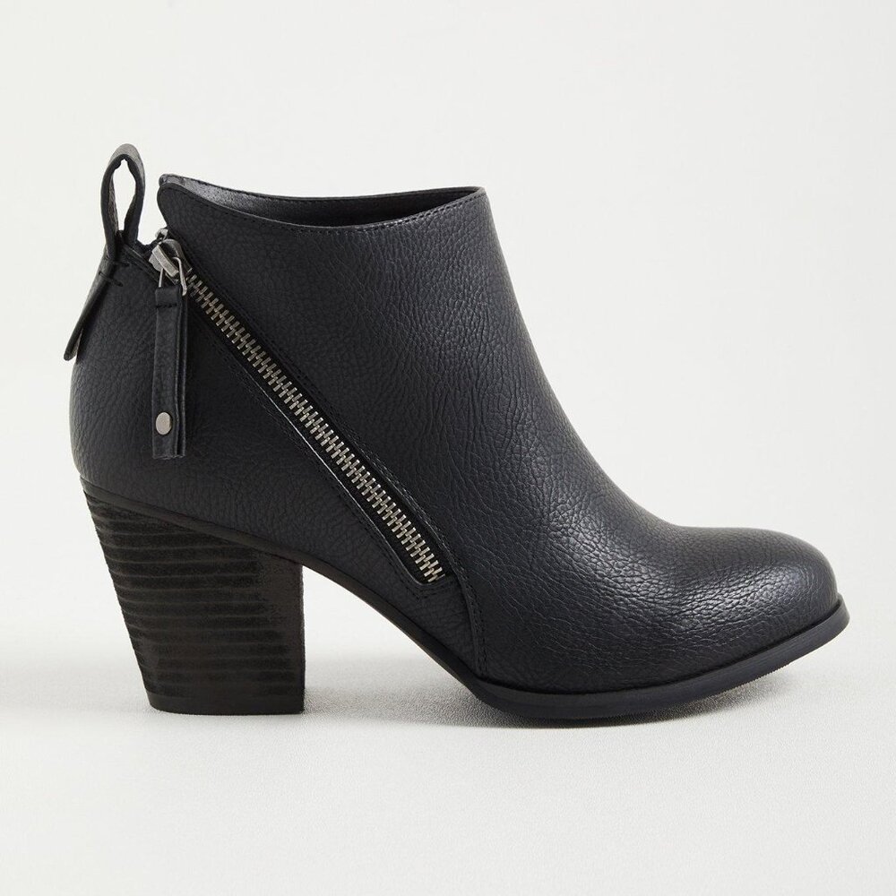 TORRID Women's Side Zip Heel Bootie Black 11WW